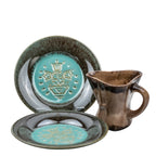 Romany Spartan Ceramic plates and Middleton mug - Turquoise Floral Motif