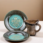 Romany Spartan Ceramic plates and Middleton mug - Turquoise Floral Motif