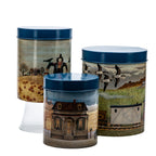 Decorative Nesting Tin Canisters - Vandor Folk-Art Set