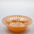 Anchor Hocking Peach Glass Bowl - Scalloped Pressed Glass