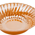 Anchor Hocking Peach Glass Bowl - Scalloped Pressed Glass