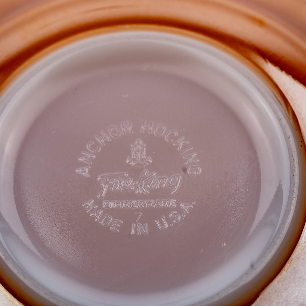 Anchor Hocking Peach Glass Bowl - Scalloped Pressed Glass
