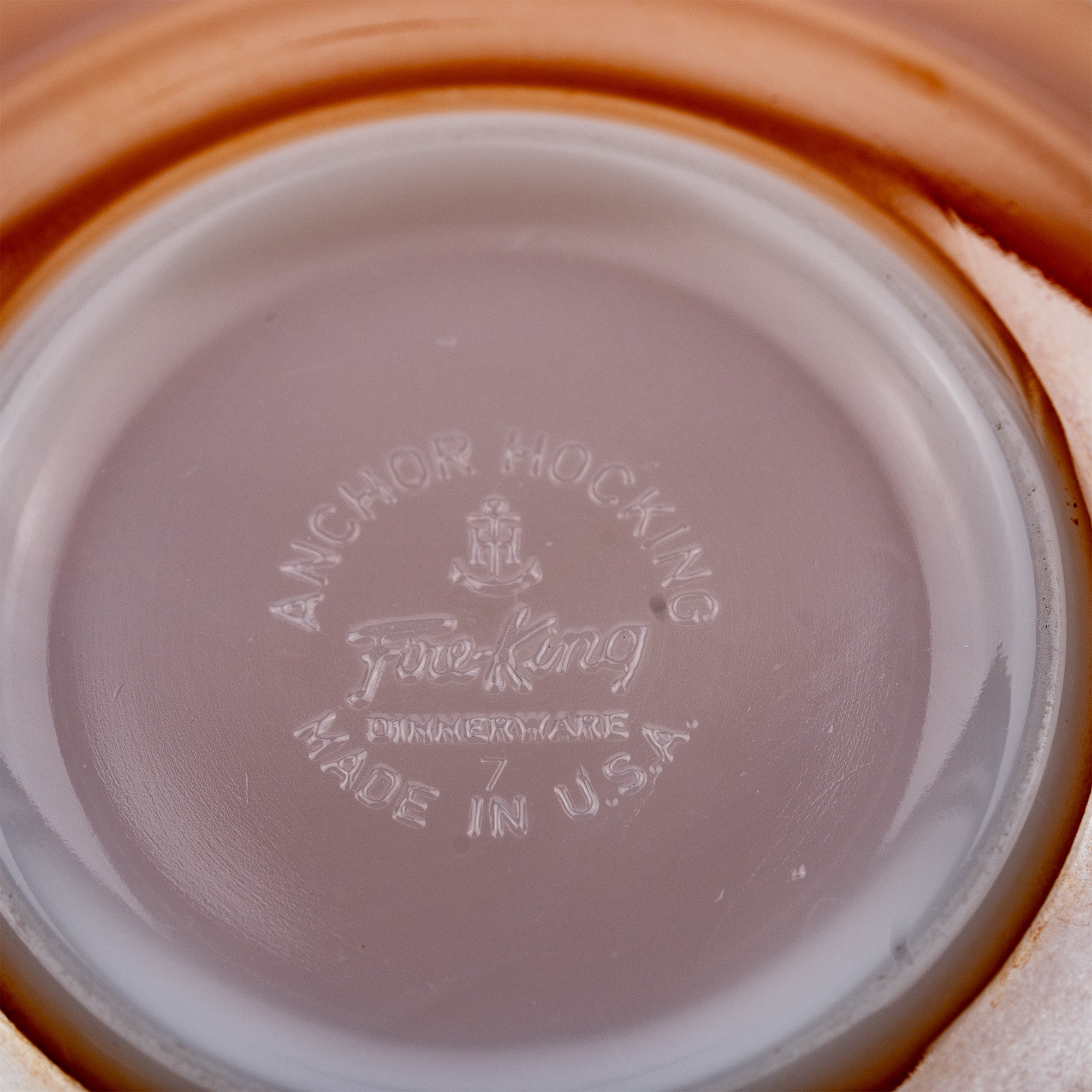 Anchor Hocking Peach Glass Bowl - Scalloped Pressed Glass