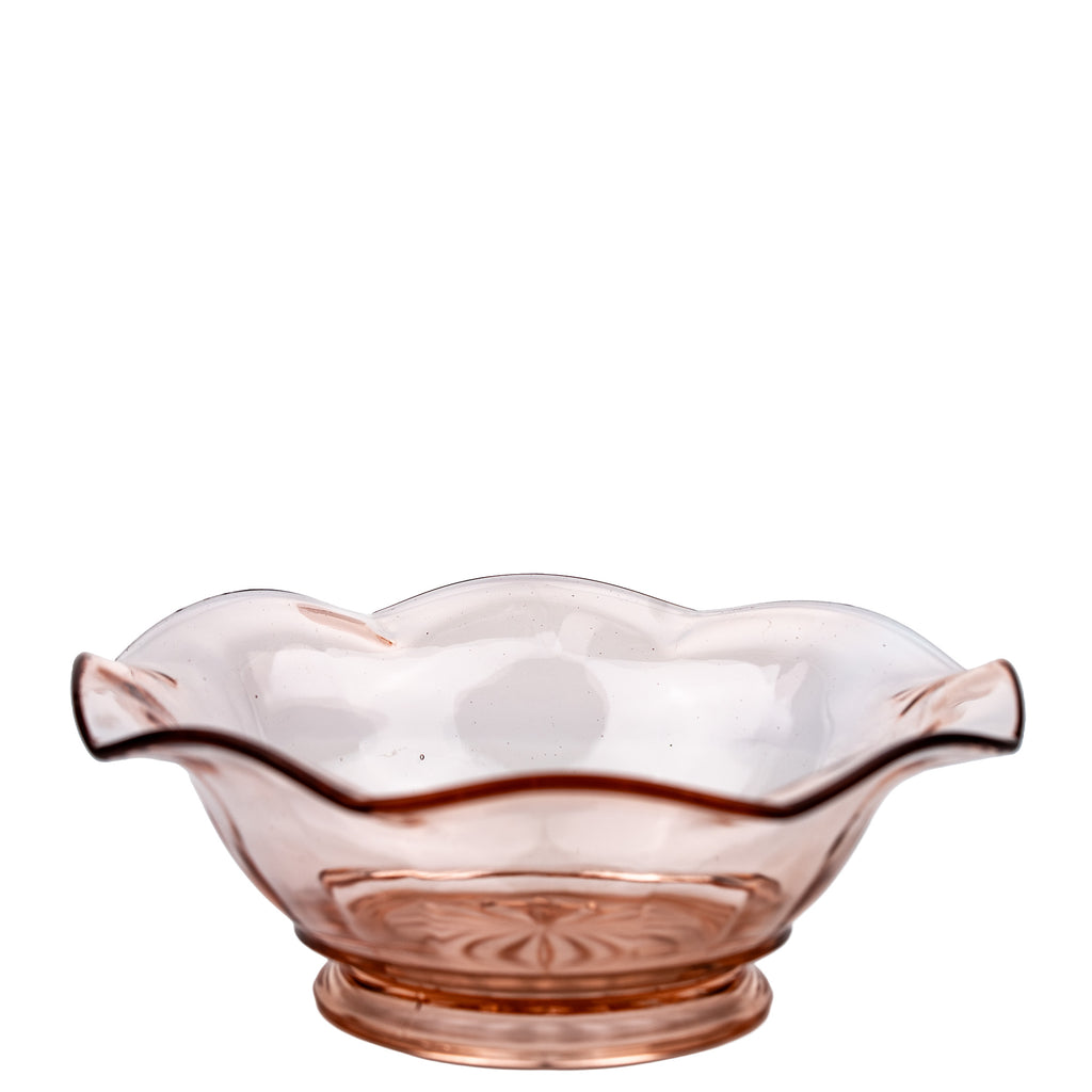 Jeannette Glass Serving Bowl - Ruffled Pedestal Design