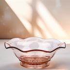 Jeannette Glass Serving Bowl - Ruffled Pedestal Design