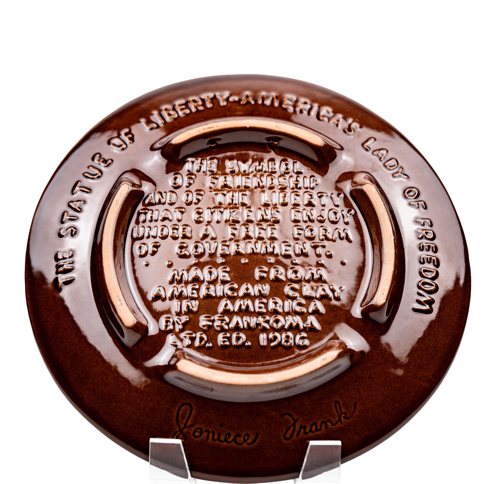 Frankoma Liberty Centennial Wall Plate - 1986 Commemorative