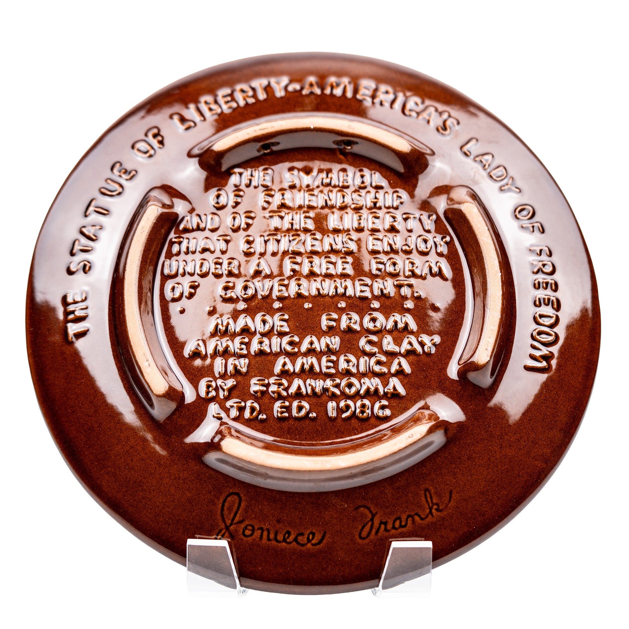 Frankoma Liberty Centennial Wall Plate - 1986 Commemorative