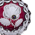 Hofbauer Brilliance Rose Crystal Bowl - Frosted Floral Cut