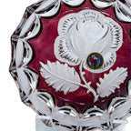 Hofbauer Brilliance Rose Crystal Bowl - Frosted Floral Cut