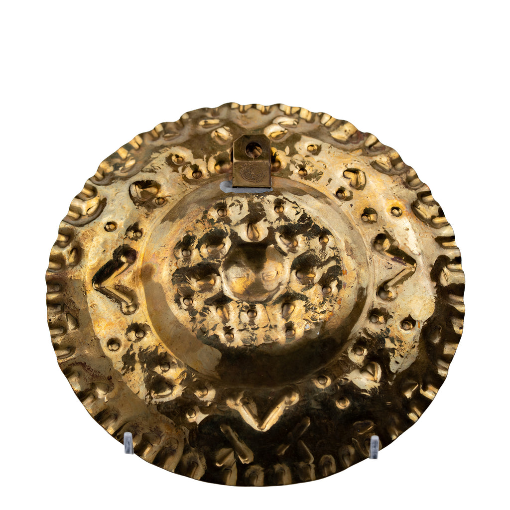 Mexican Sun Face Wall Plate Pair – Hammered Metal Design