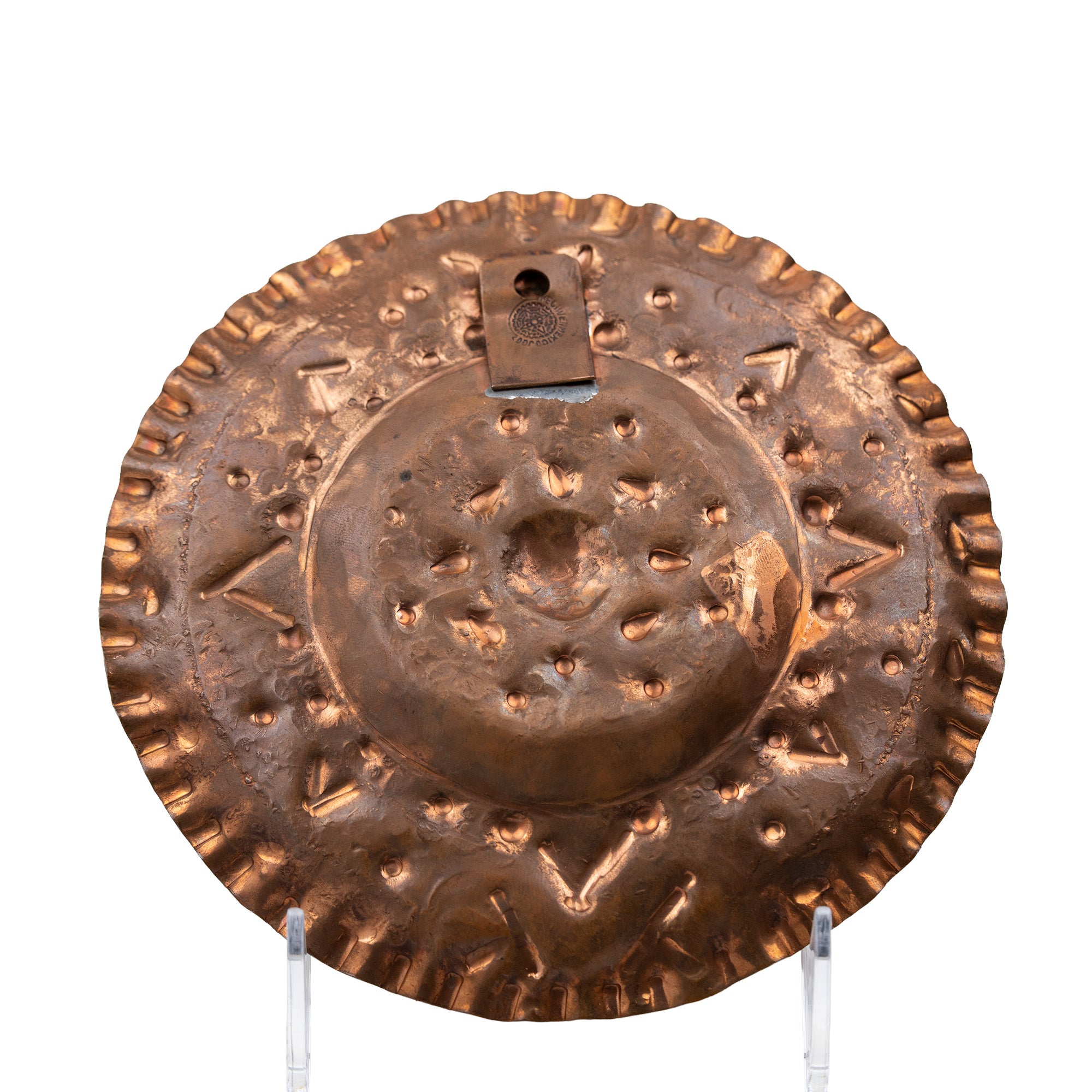 Mexican Sun Face Wall Plate Pair – Hammered Metal Design