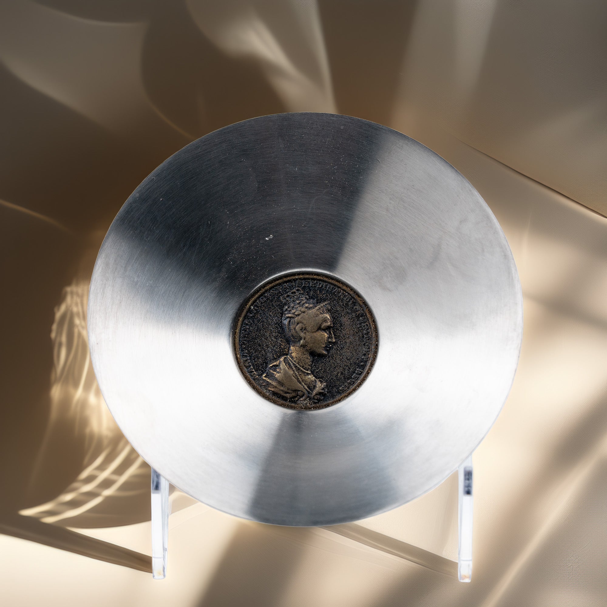Italian Stainless Steel Coin Dish – Maria Anna Augusta Medallion