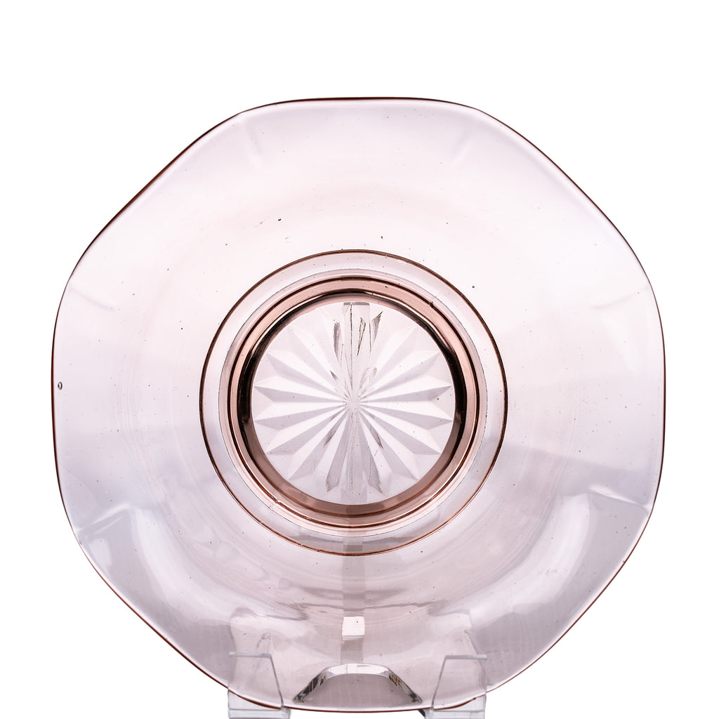 Jeannette Glass Serving Bowl - Ruffled Pedestal Design