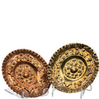Mexican Sun Face Wall Plate Pair – Hammered Metal Design