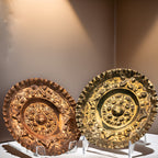 Mexican Sun Face Wall Plate Pair – Hammered Metal Design