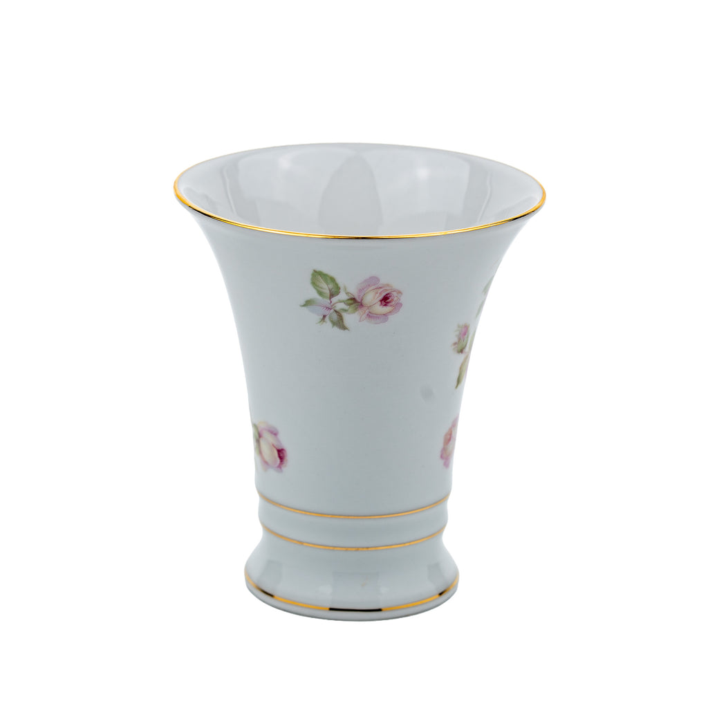 Schumann Arzberg Trumpet Vase - Pink Rose & Gilt