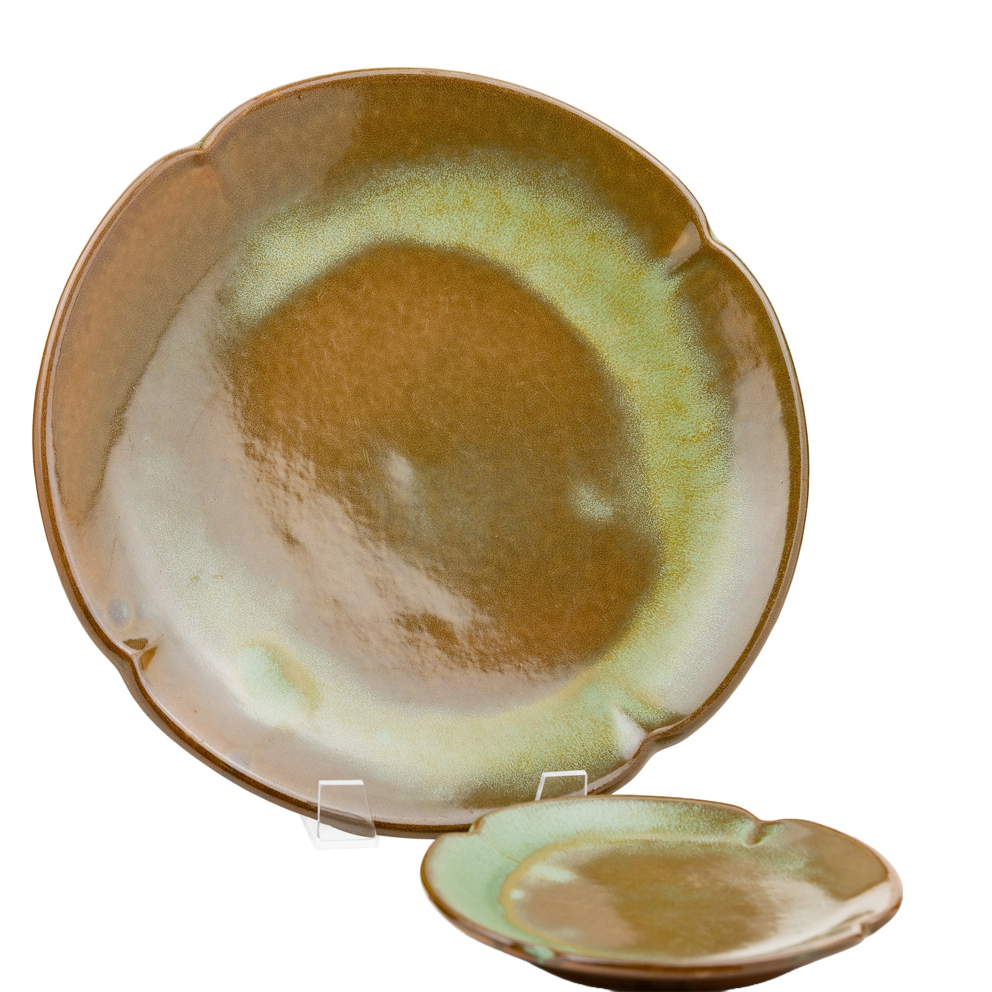 Frankoma Plainsman 5F Plate Set - Scalloped Earth-Toned Pair
