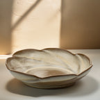 Frankoma Scalloped Serving Bowl - Warm Swirled Stoneware