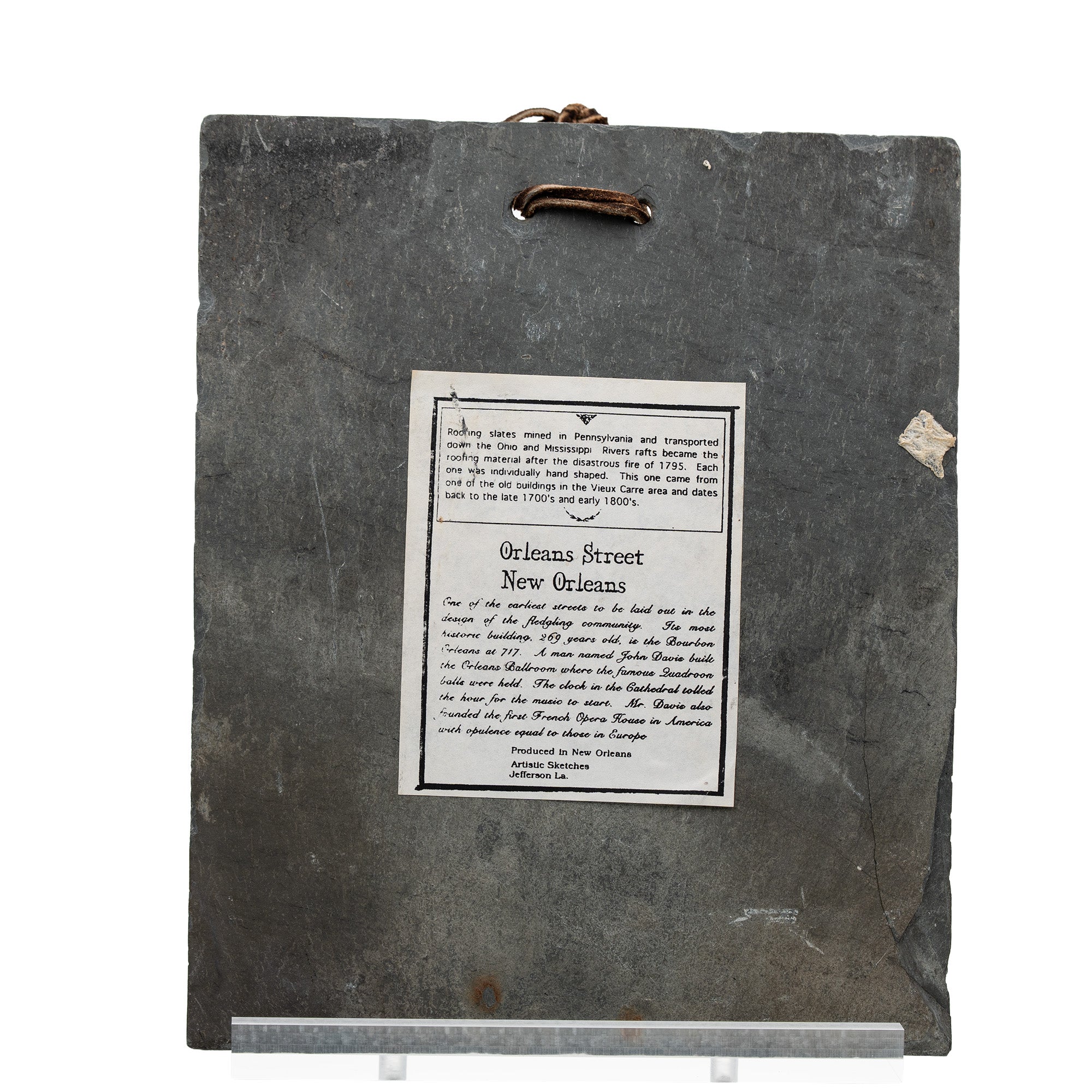 Pair of New Orleans Slate Wall Plaques - Pirates Alley & Orleans St.