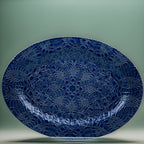 Beaver Farm Pottery Oval Serving Platter - Cobalt Blue