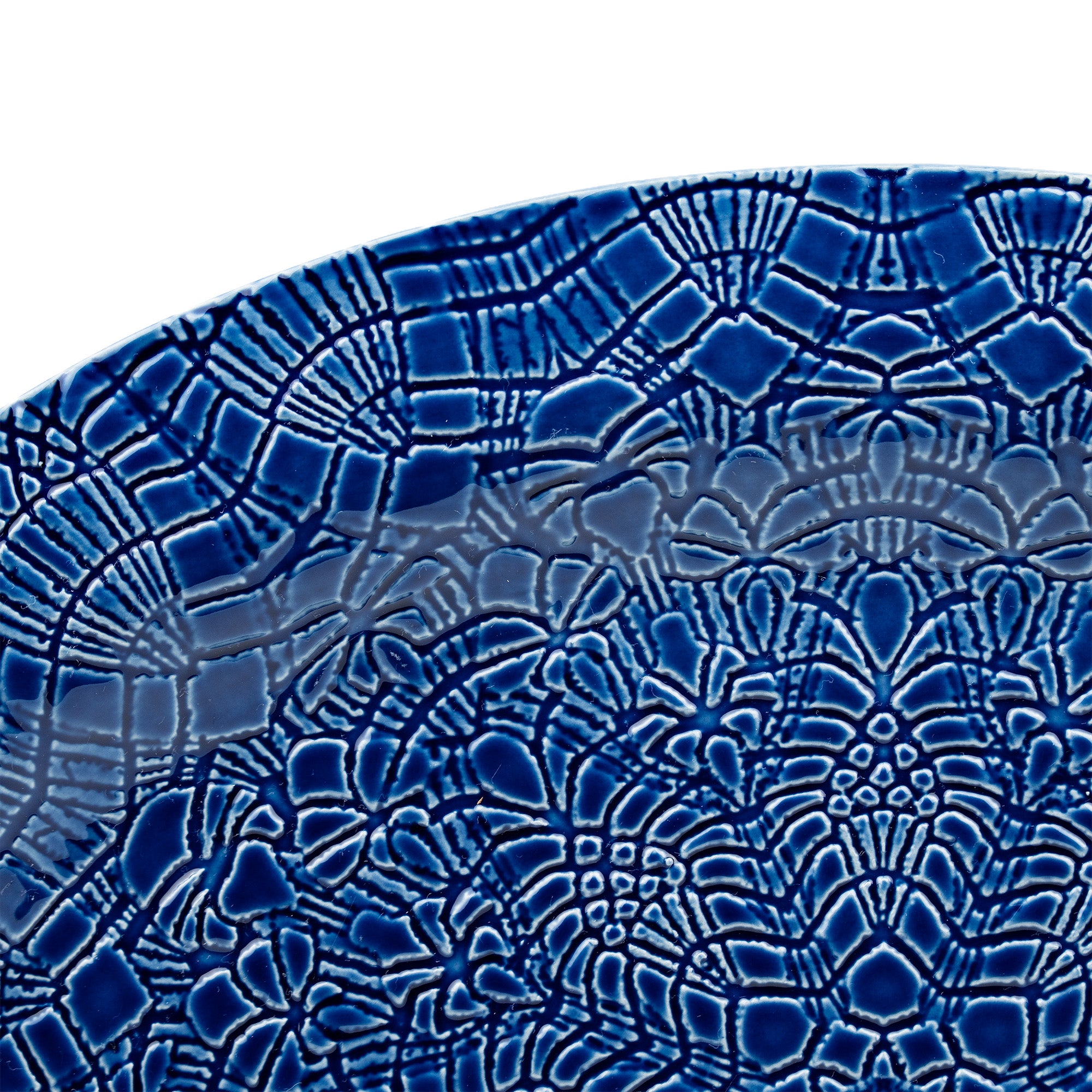 Beaver Farm Pottery Oval Serving Platter - Cobalt Blue