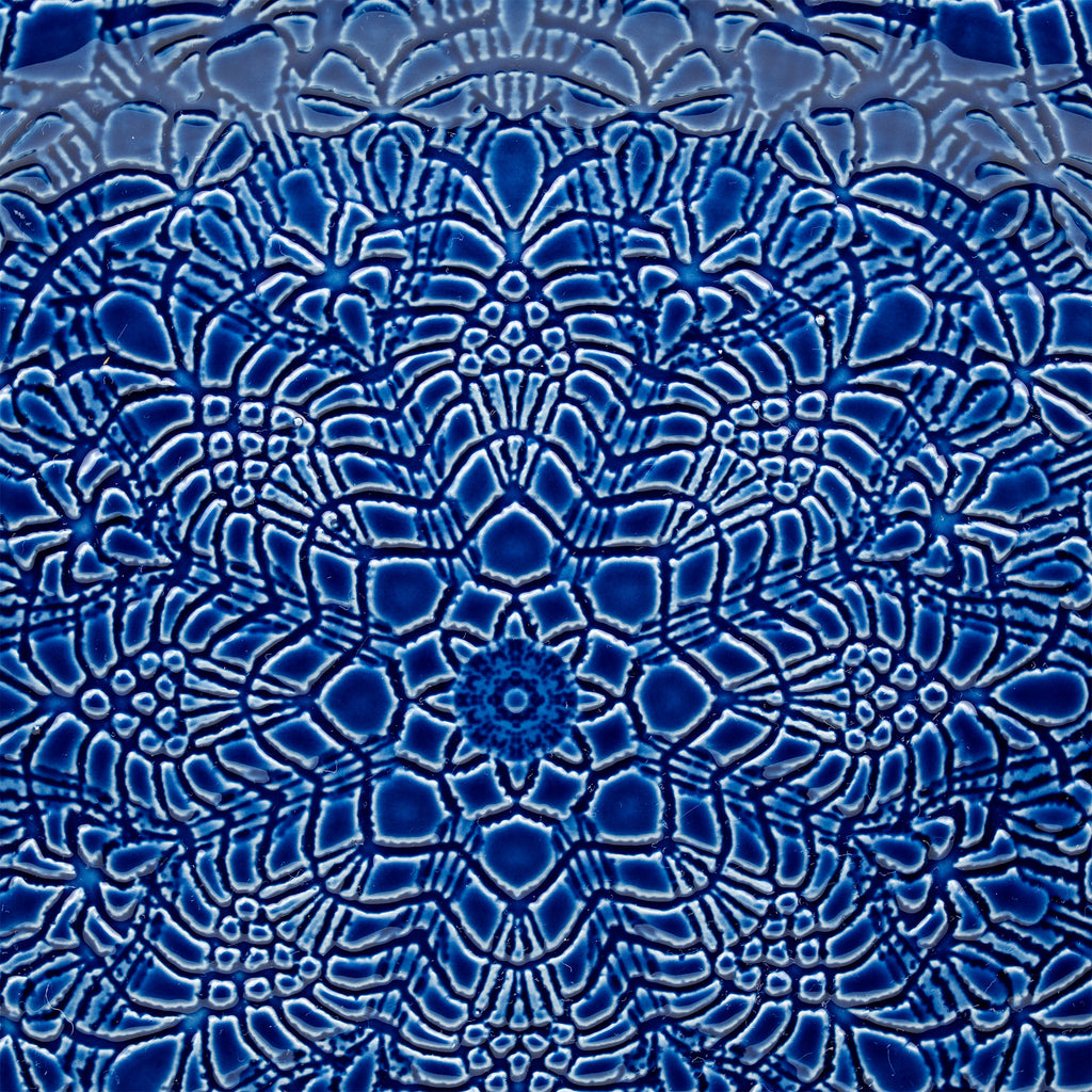 Beaver Farm Pottery Oval Serving Platter - Cobalt Blue