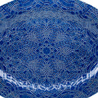 Beaver Farm Pottery Oval Serving Platter - Cobalt Blue