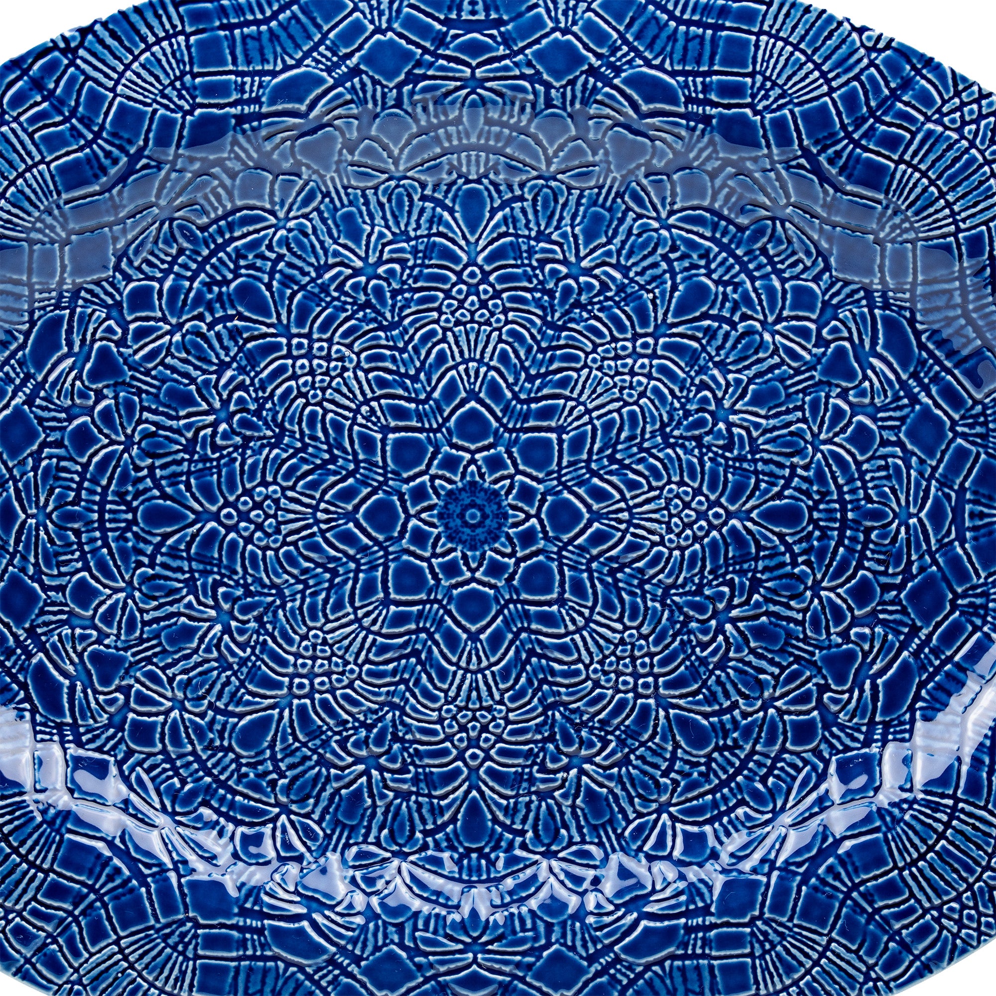 Beaver Farm Pottery Oval Serving Platter - Cobalt Blue