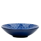 Beaver Farm Pottery Embossed Ceramic Bowl - Cobalt-Blue Floral Relief