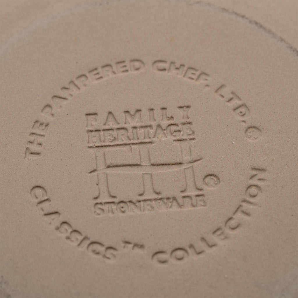 Pampered Chef Family Heritage Stoneware Baking Bowl - With Handles
