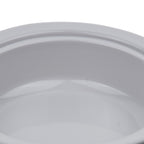 Round Stoneware Casserole Dish with Lid and Metal Rack - Glossy White