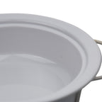 Round Stoneware Casserole Dish with Lid and Metal Rack - Glossy White