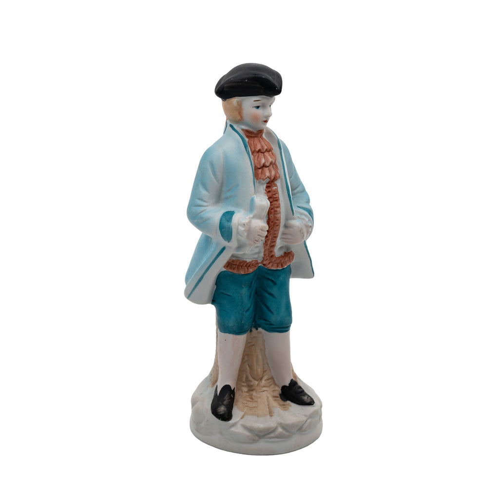 Porcelain/Bisque Colonial Figurine Pair - Hand-Painted