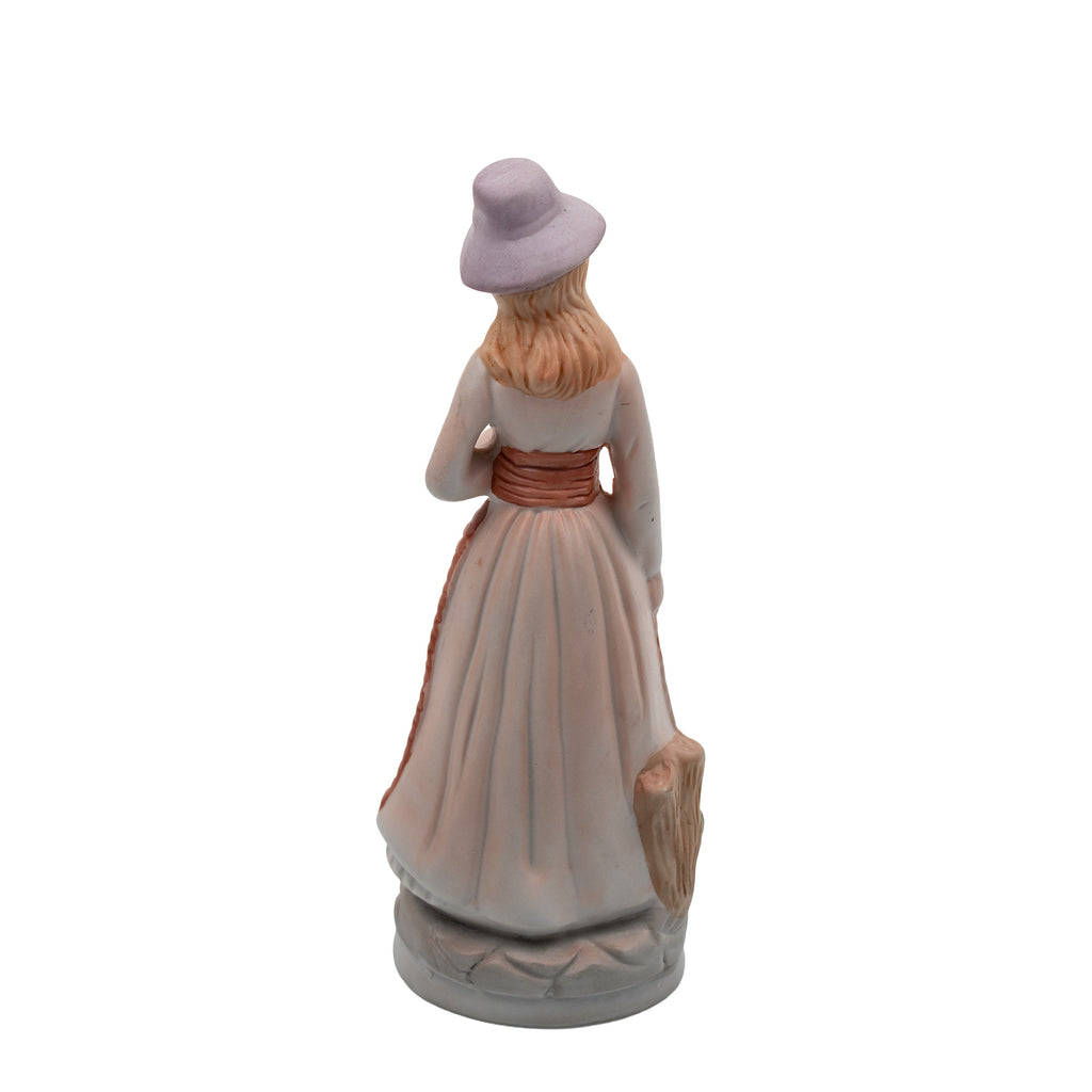 Porcelain/Bisque Colonial Figurine Pair - Hand-Painted