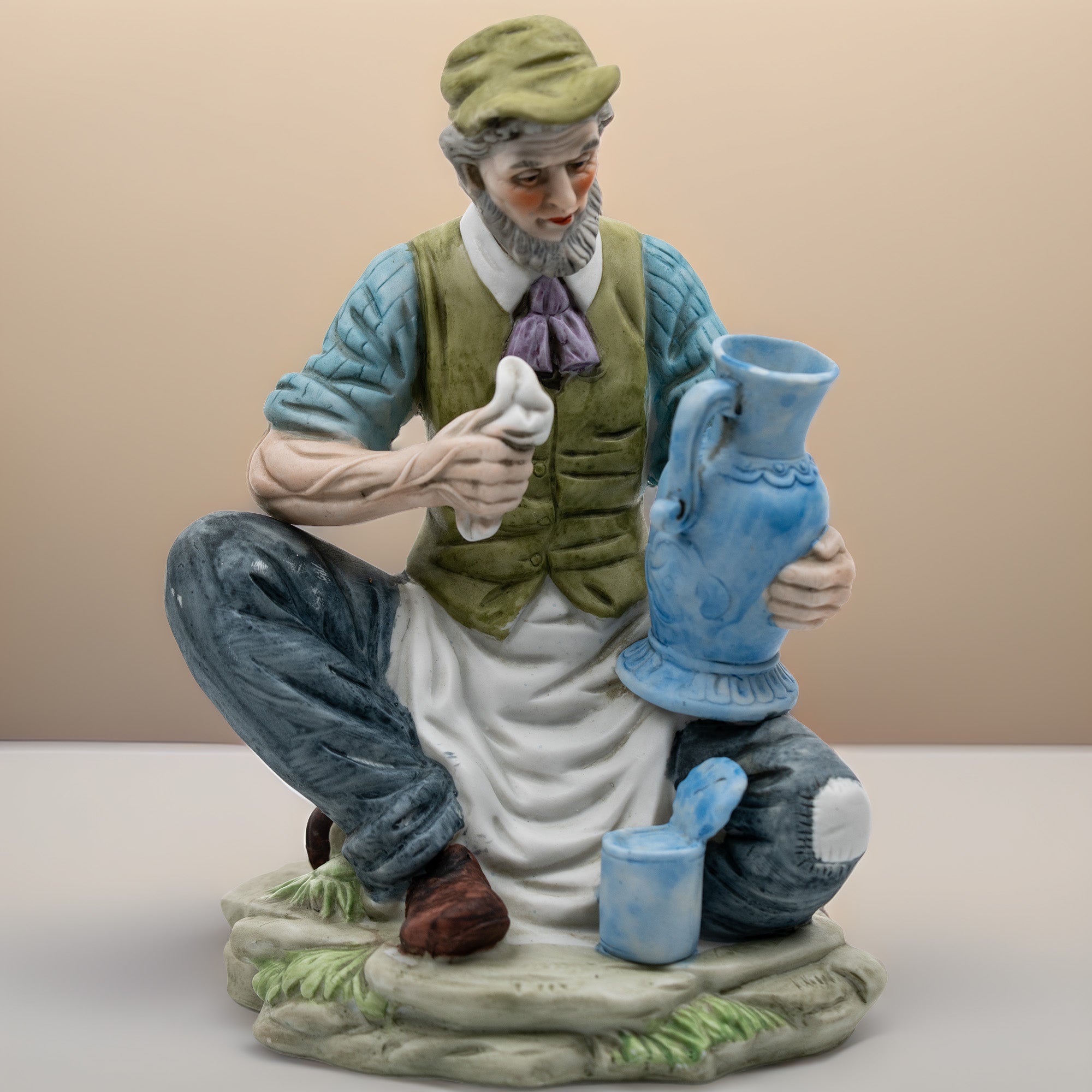 Napcoware Old Man Potter Figurine - Hand-Painted