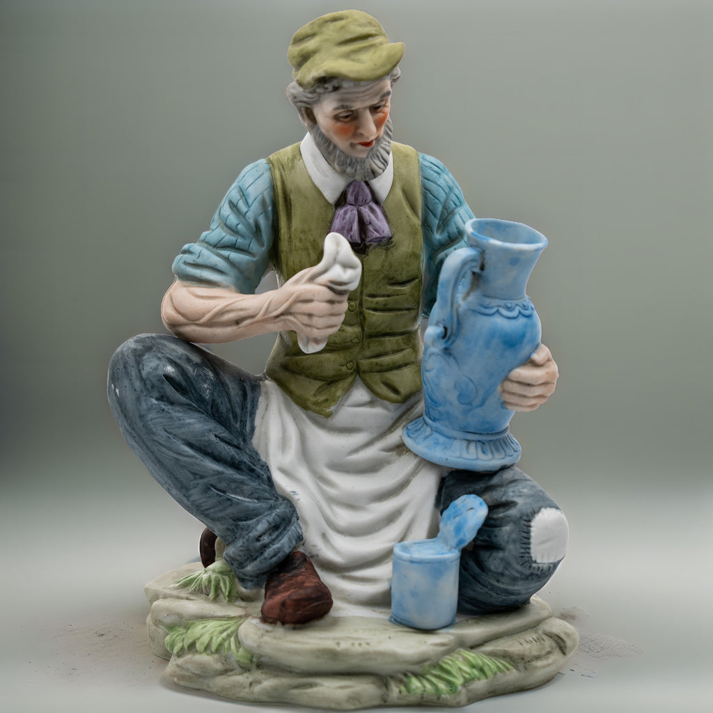 Napcoware Old Man Potter Figurine - Hand-Painted