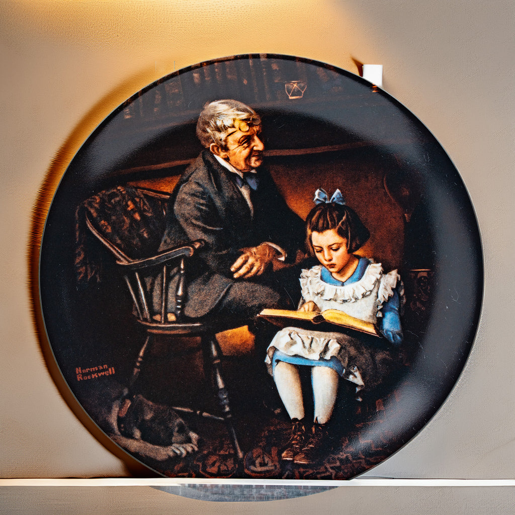 The Young Scholar Collector Plate - Norman Rockwell, Knowles