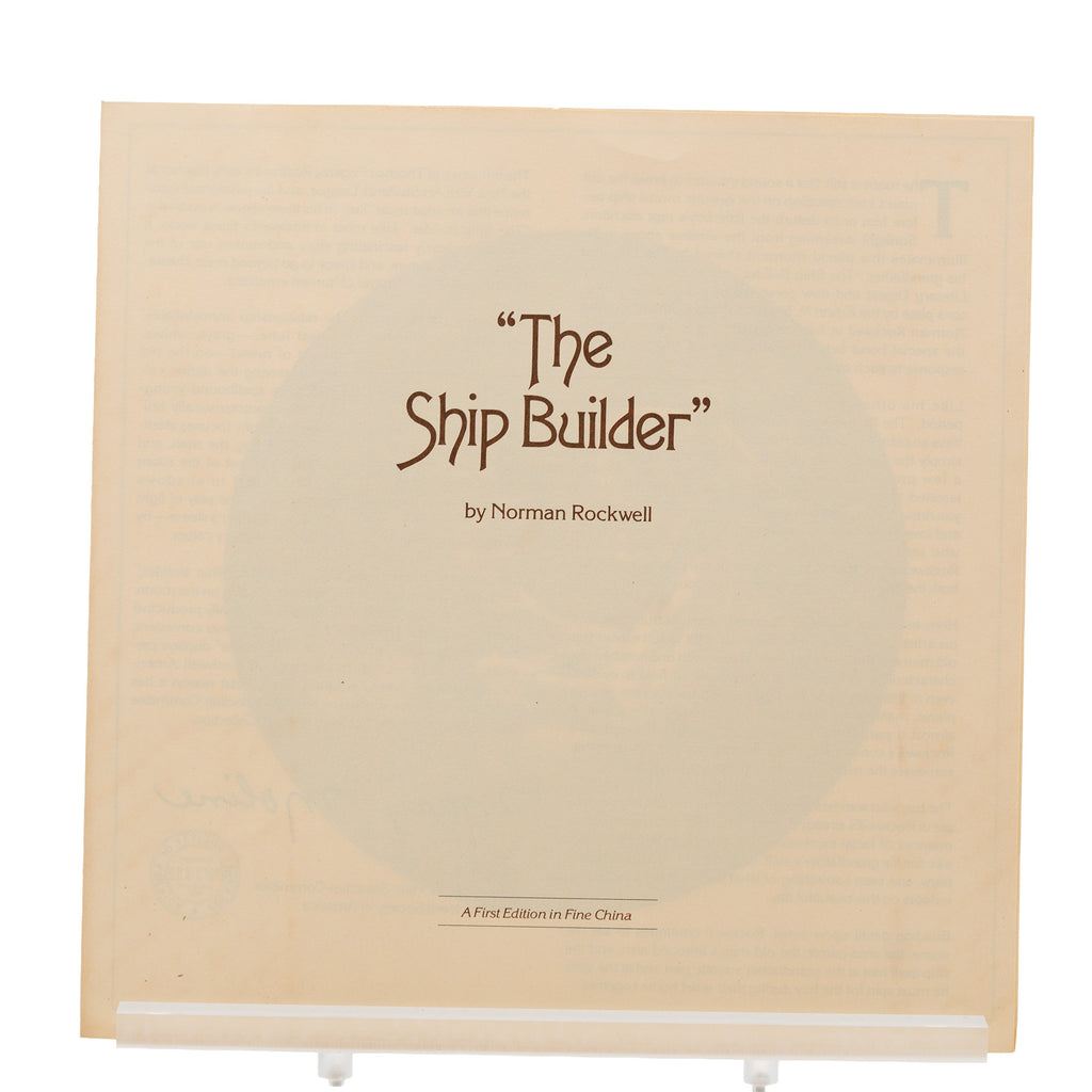 Norman Rockwell "The Ship Builder" Knowles Plate - Limited Edition