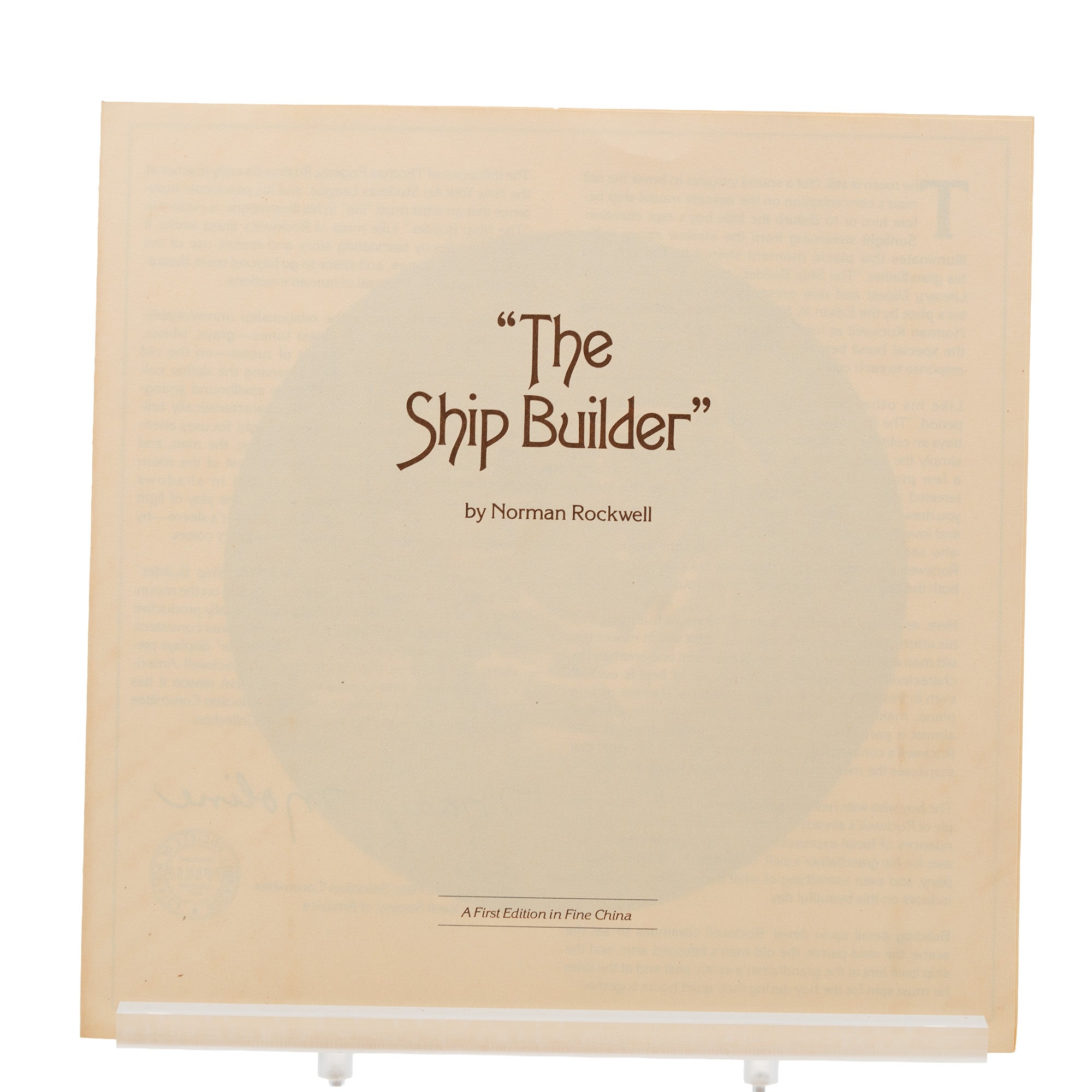 Norman Rockwell "The Ship Builder" Knowles Plate - Limited Edition