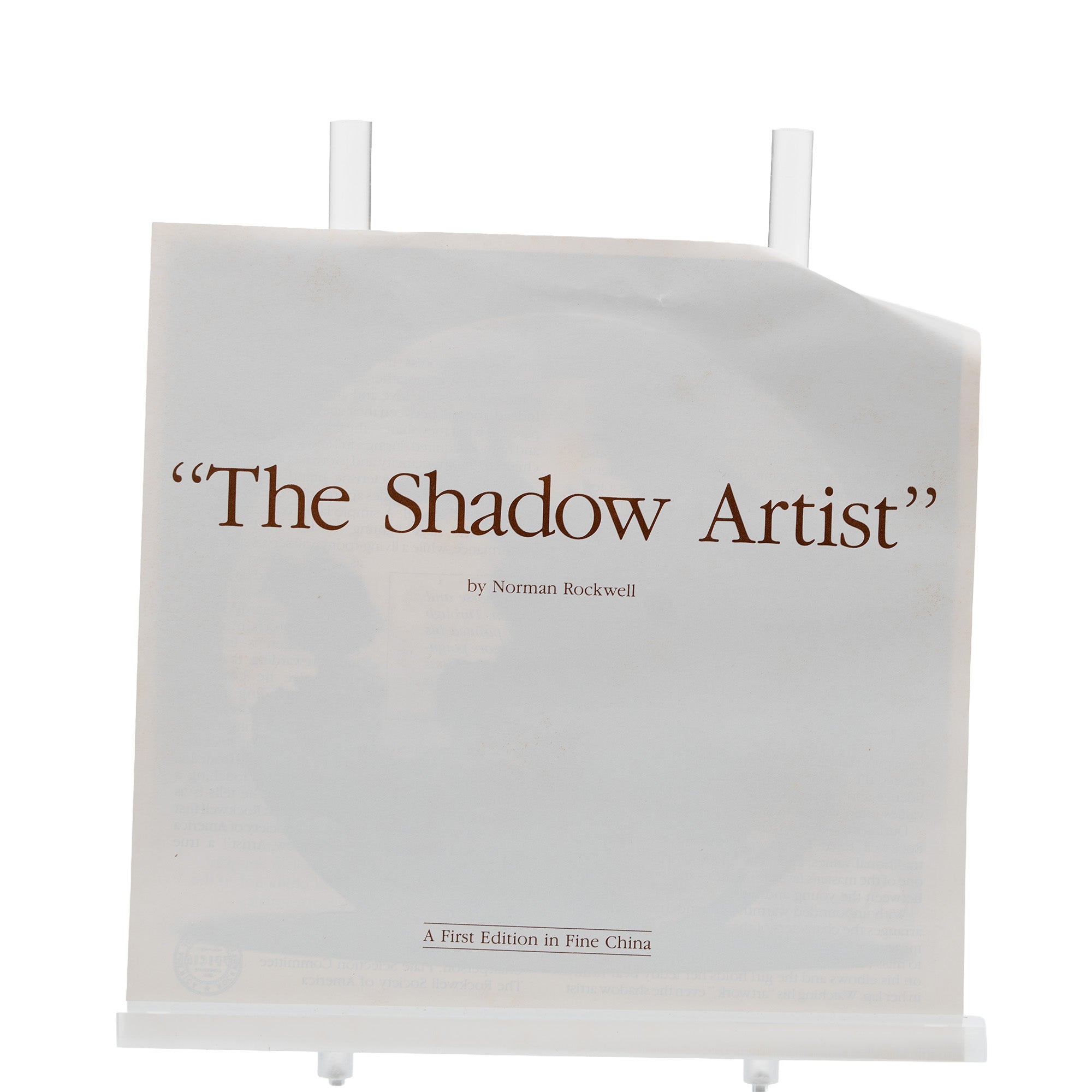 Norman Rockwell "The Shadow Artist" collector plate - Edwin Knowles COA