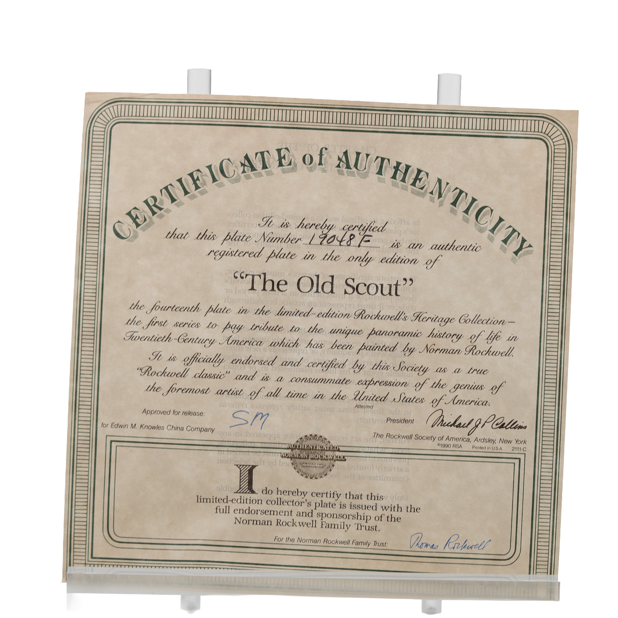 Norman Rockwell 'The Old Scout' Collector Plate - Edwin M. Knowles