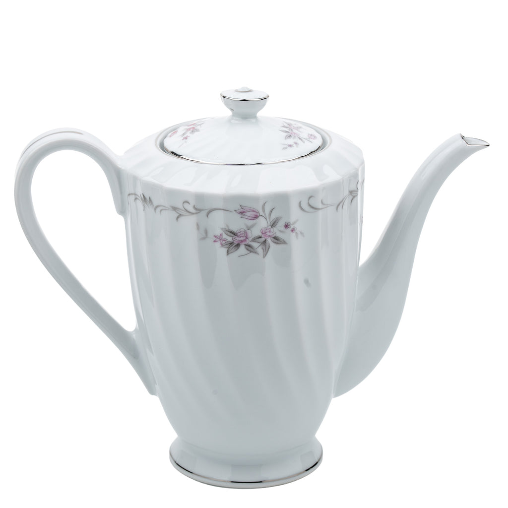 Gold Standard GST1 Porcelain Teapot and Teacup set - Pink Floral and Platinum Trim
