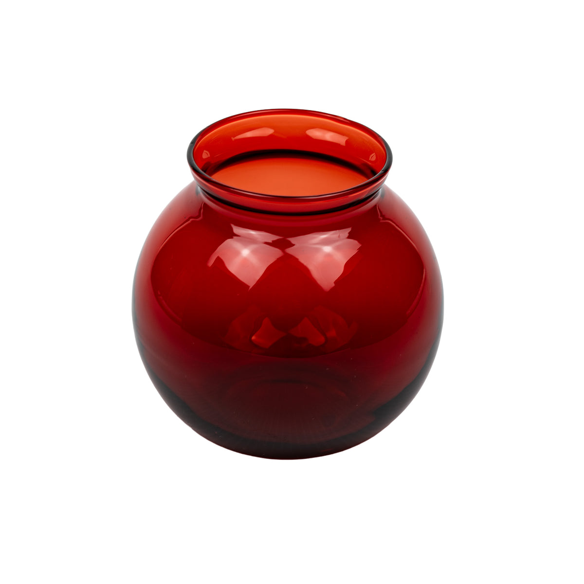 Anchor Hocking Royal Ruby Ivy Ball Vase - Deep Red