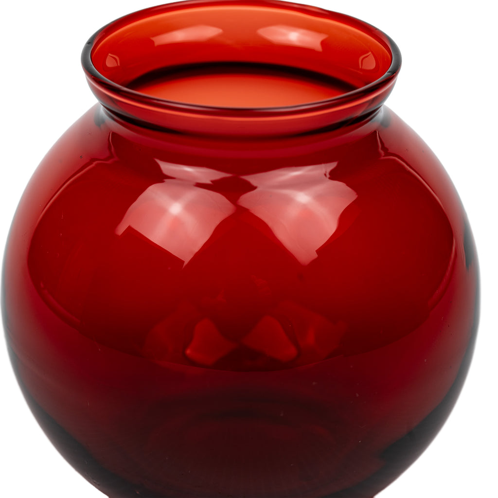 Anchor Hocking Royal Ruby Ivy Ball Vase - Deep Red