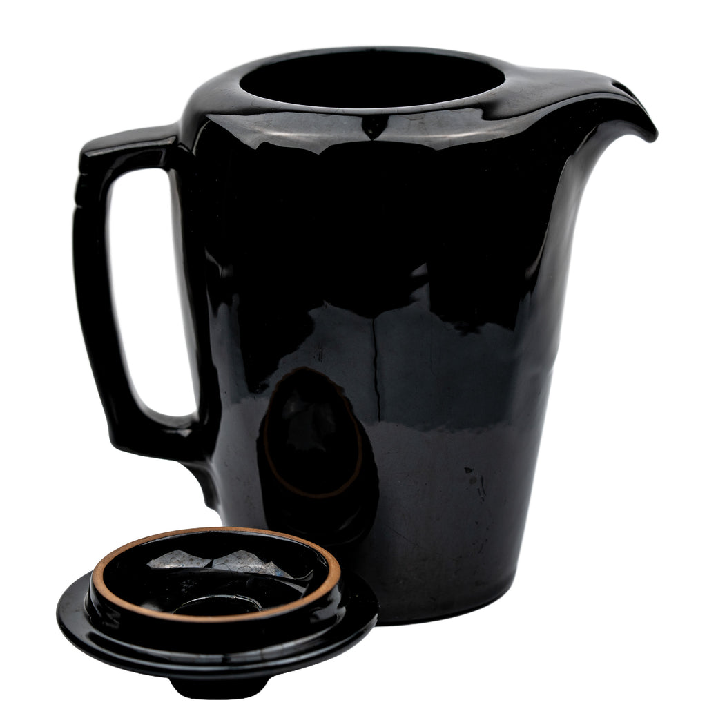 Frankoma Black Gloss Teapot Set – Sculptural Mid‑Century Accent