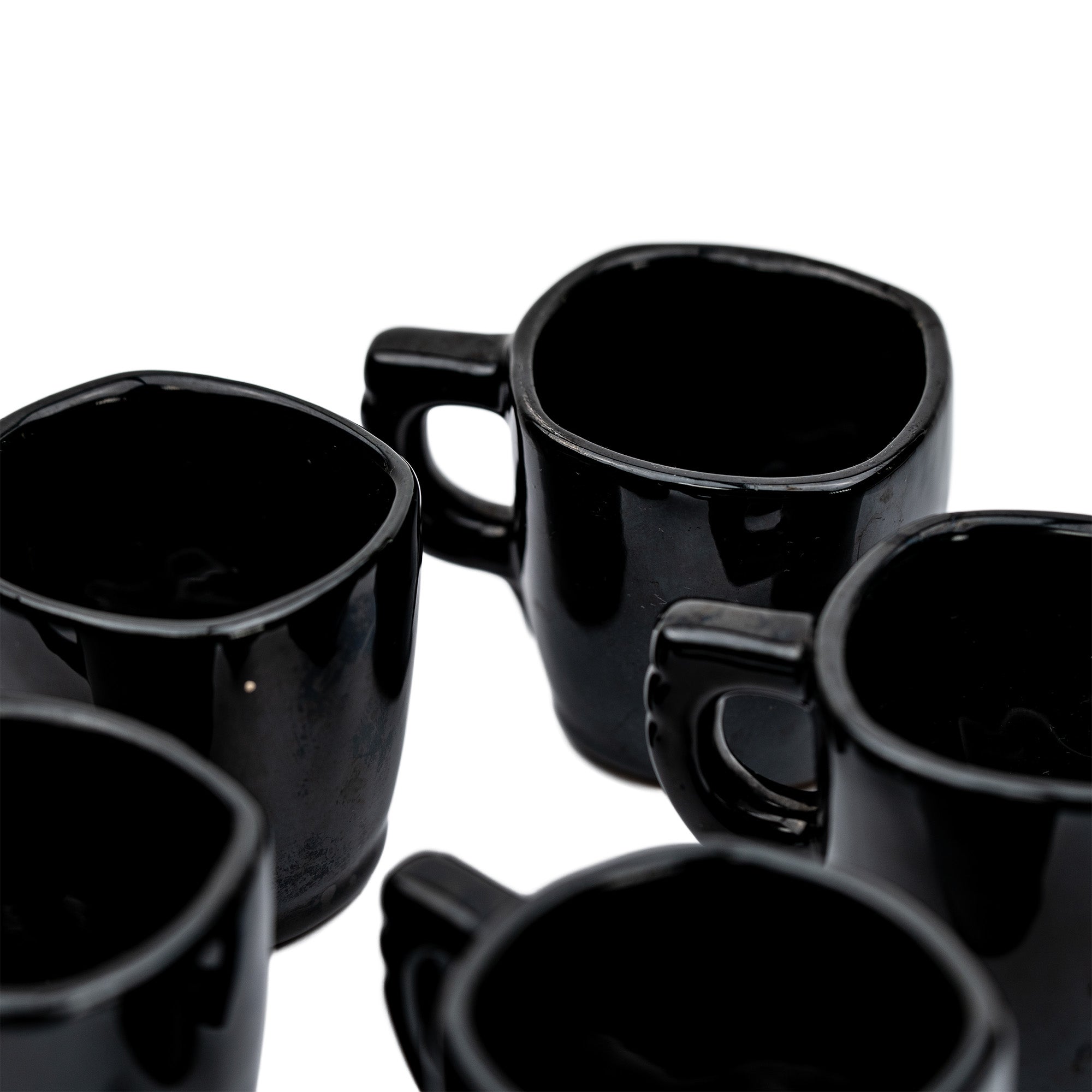 Frankoma Black Gloss Teapot Set – Sculptural Mid‑Century Accent