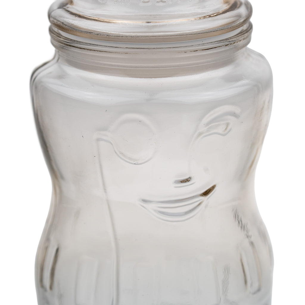 Planters Mr. Peanut 75th Anniversary Glass Jar - Embossed Collectible