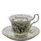 Royal Albert Teetasse und Untertasse „January Snowdrops“ — Montrose