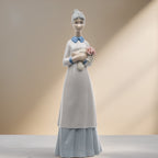 Lladró-Style Porcelain Girl - Springtime Serenity