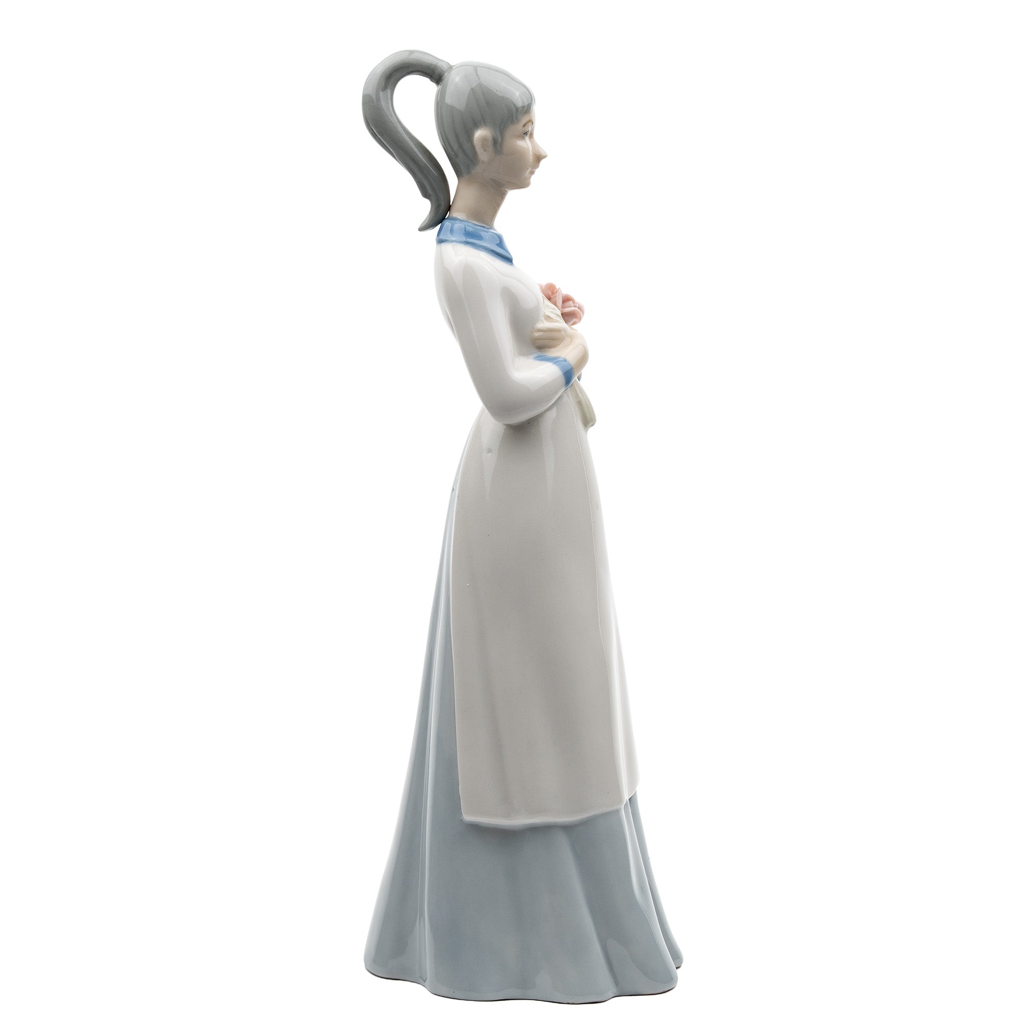 Lladró-Style Porcelain Girl - Springtime Serenity